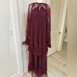 ASOS Curve Burgundy Lace Dress
